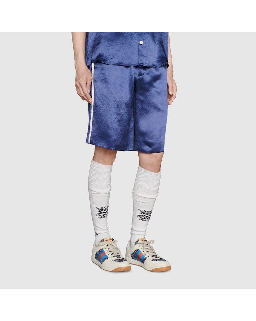 Gucci Blue Gg Screener Low-Top Sneakers for men
