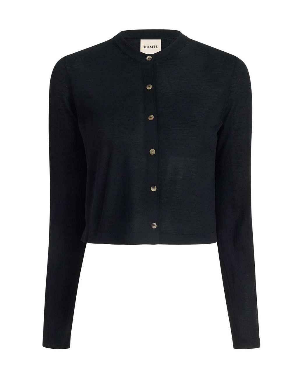 Khaite Black Long Sleeved Buttoned Cardigan