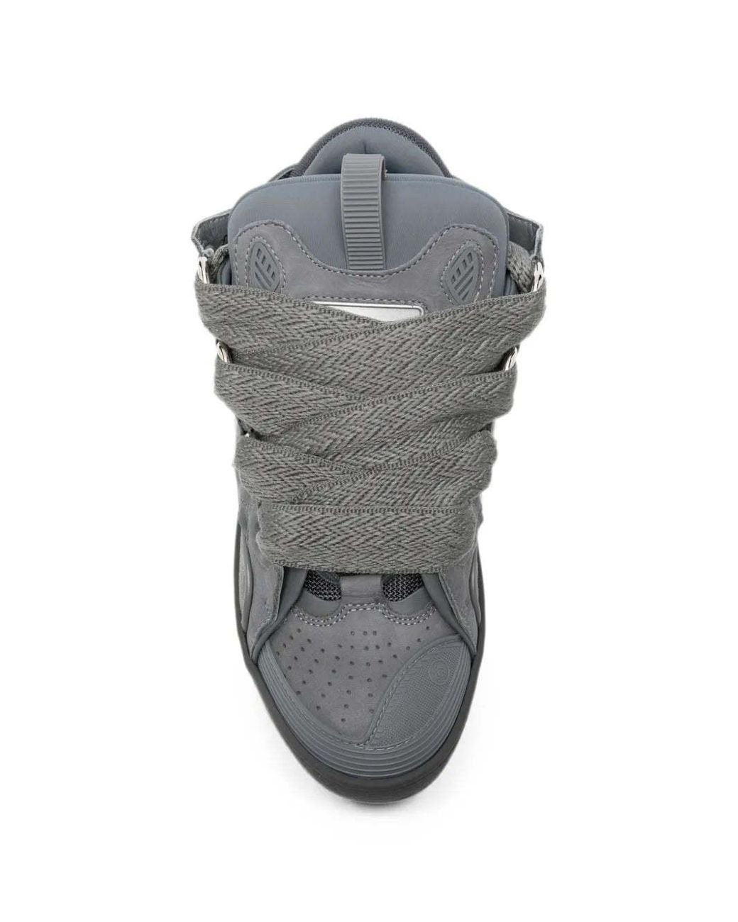 Lanvin Gray Wavy-Edge Lace Low-Top Sneakers for men