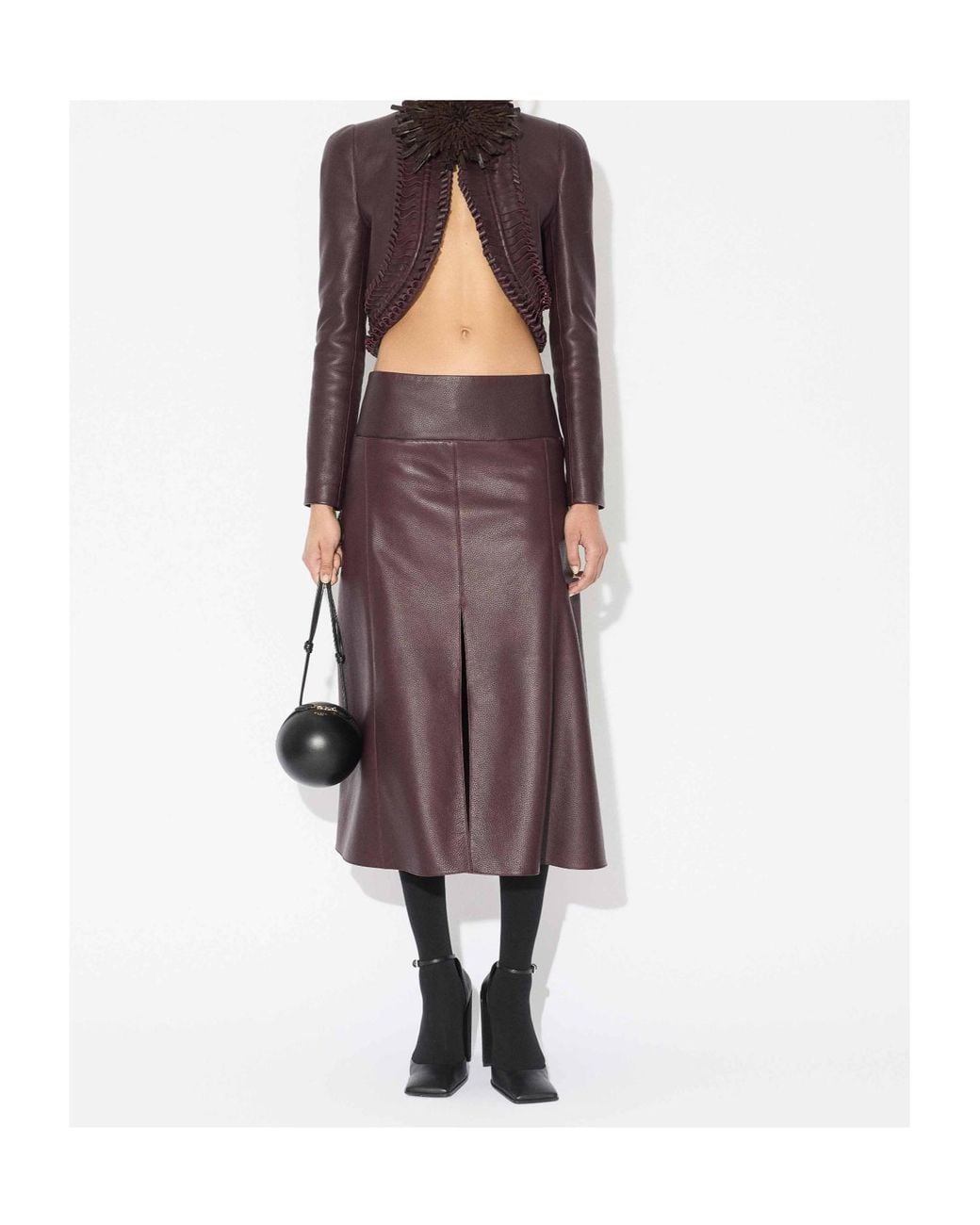 Alaïa Purple Alaïa Slit Midi Skirt