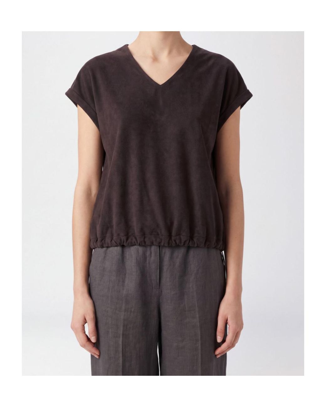 Herno Black Short-Sleeved Knit Top