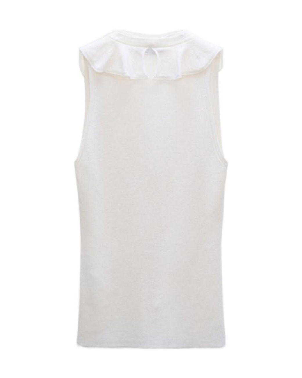 Dorothee Schumacher White Lace Front Sleeveless Knit Top