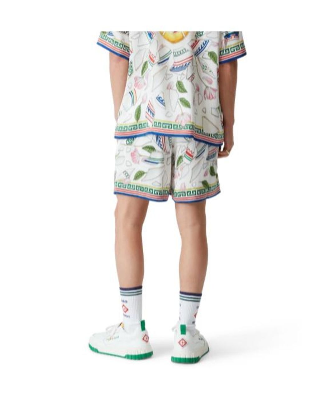 Casablanca Green Graphic Printed Drawstring Bermuda Shorts for men