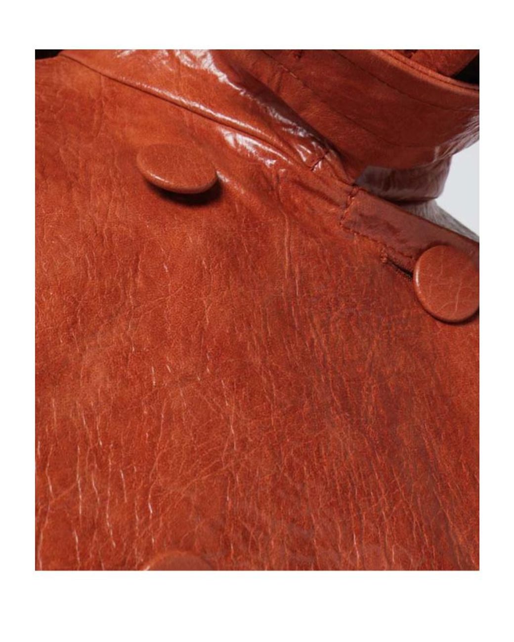 ANDAMANE Red Tan Leather-Effect Belted Jacket
