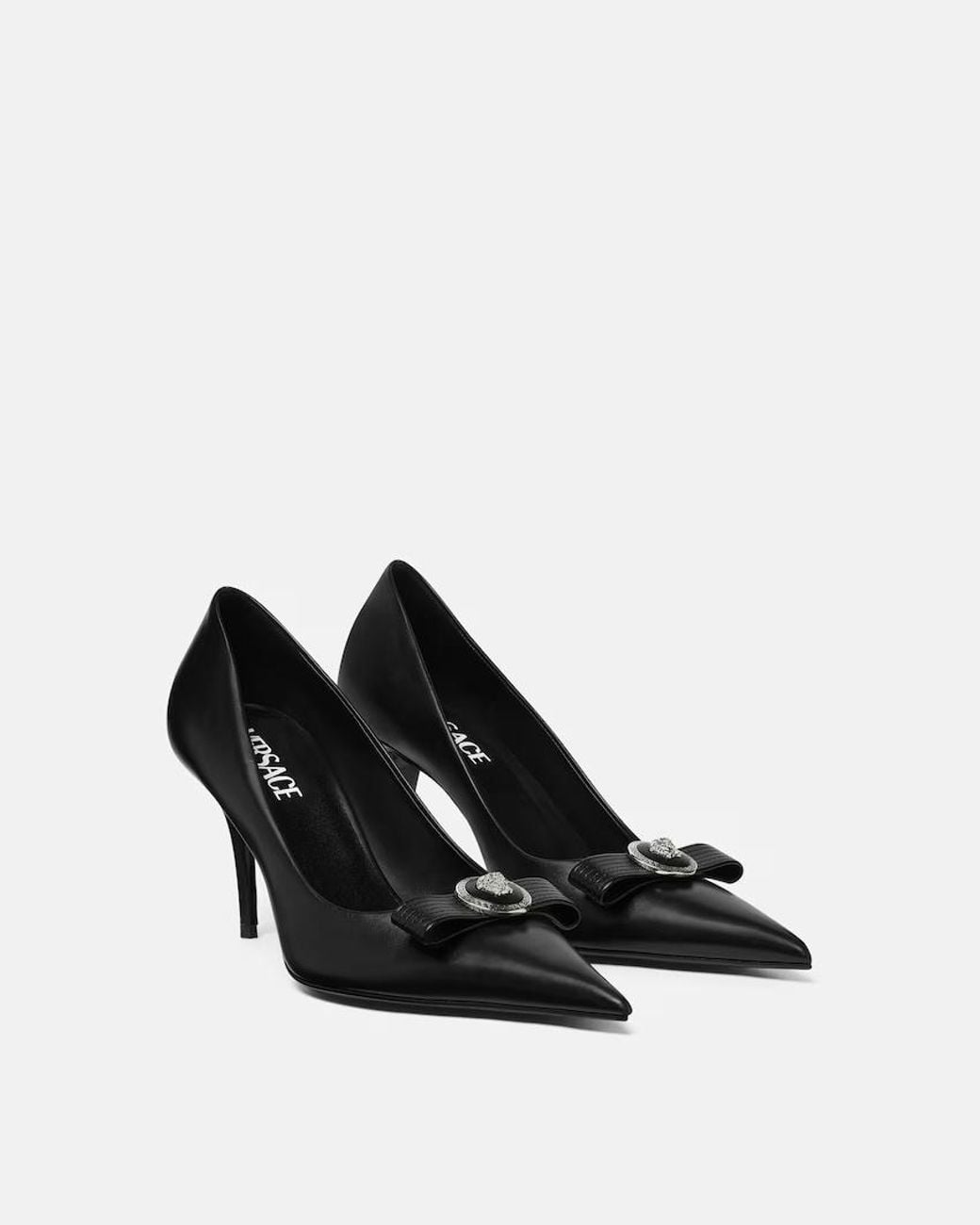 Versace Black Gianni Ribbon Pumps