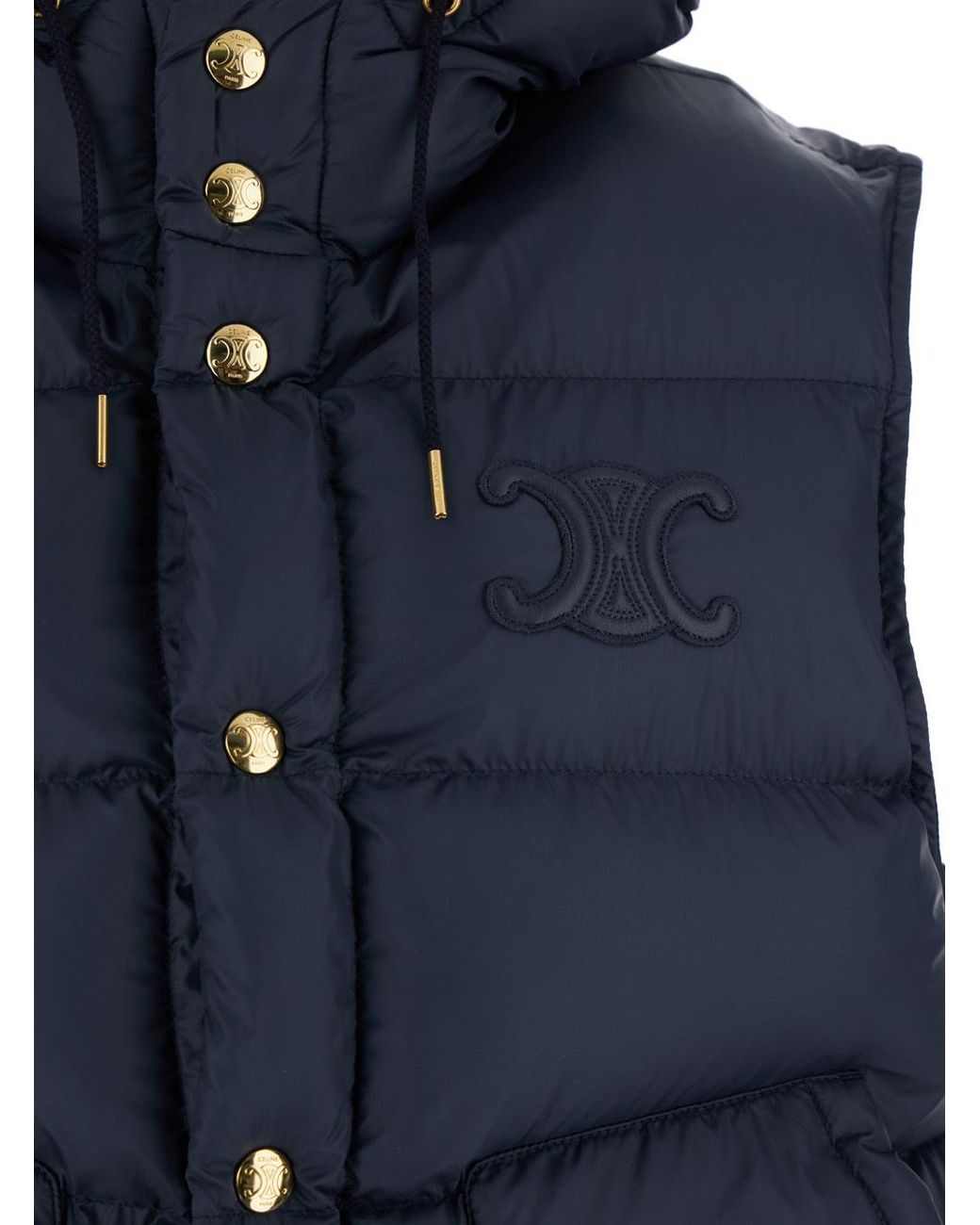 Céline Blue Oversized Sleeveless Down Jacket