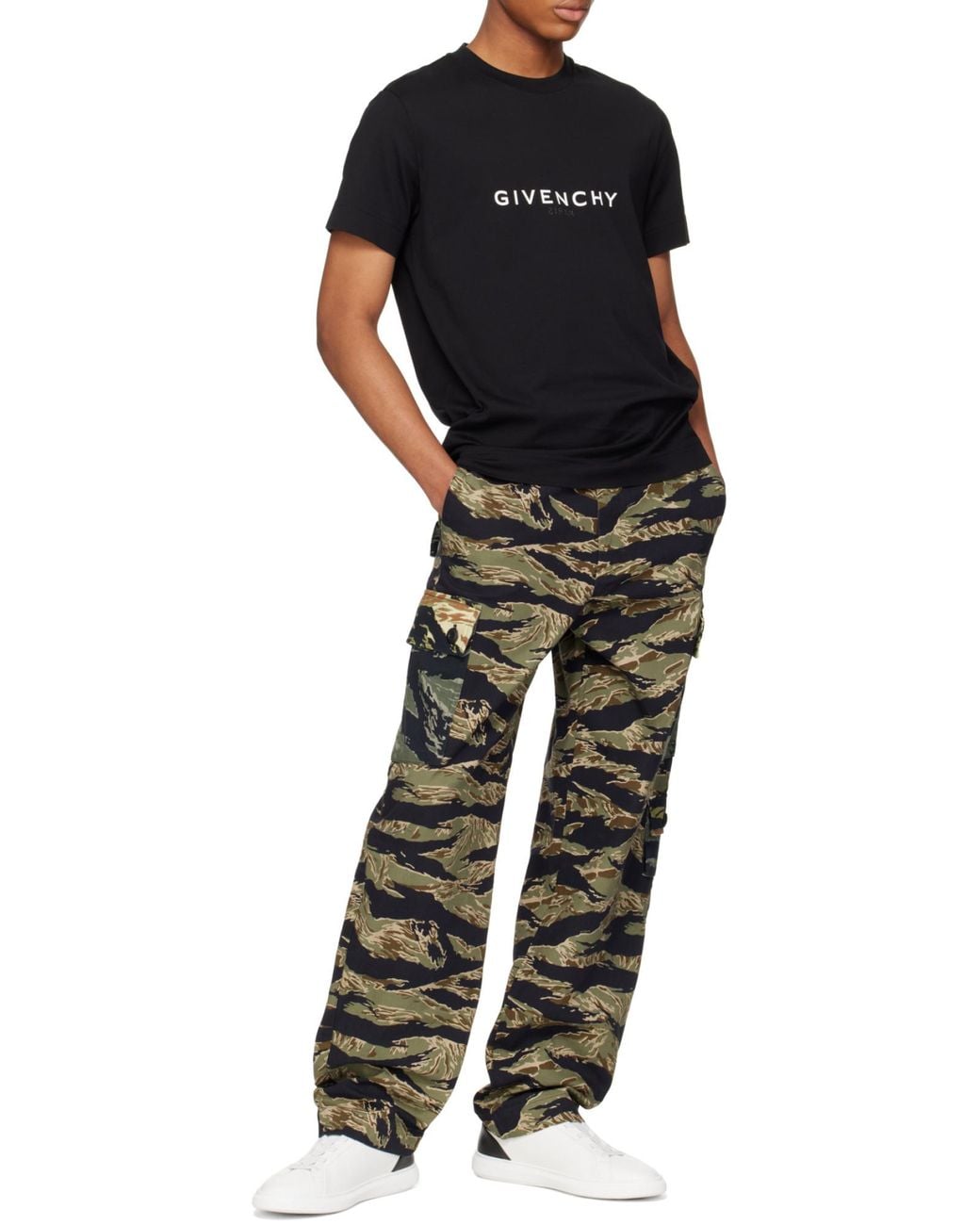 Givenchy Gray Patterned Casual Pants for men