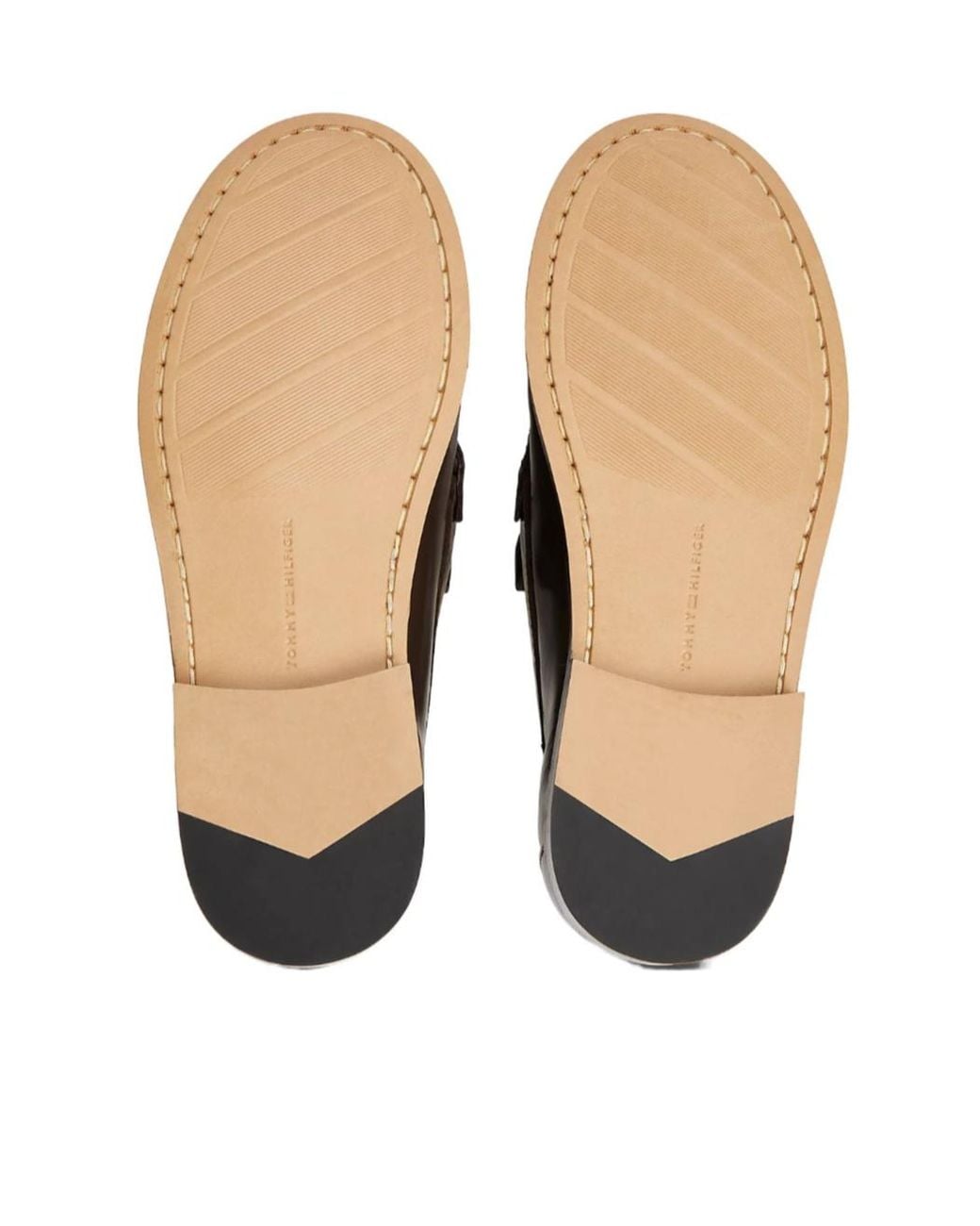 Tommy Hilfiger Black Tassel Loafers Flat Shoes