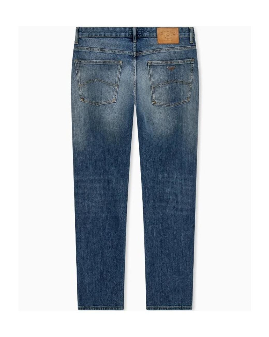 Emporio Armani Blue Faded-Wahs Jeans for men