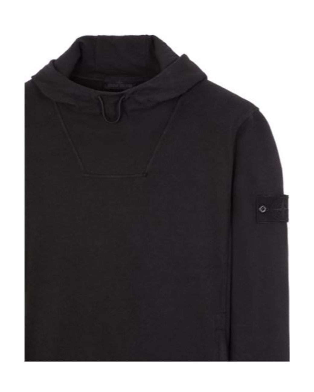 Stone Island Black Compass Patch Hoodie for men
