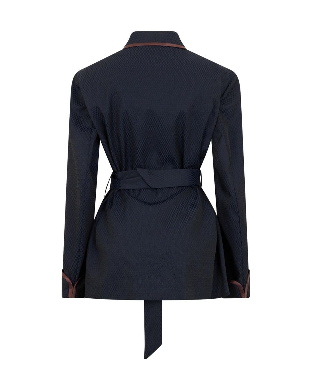 Maison Margiela Blue Belted Piped Trim Blazer