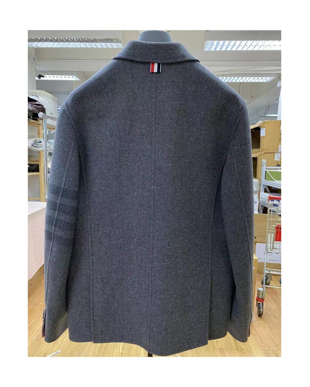 Thom Browne Gray Wool Button-Fastening Shirt-Jacket for men
