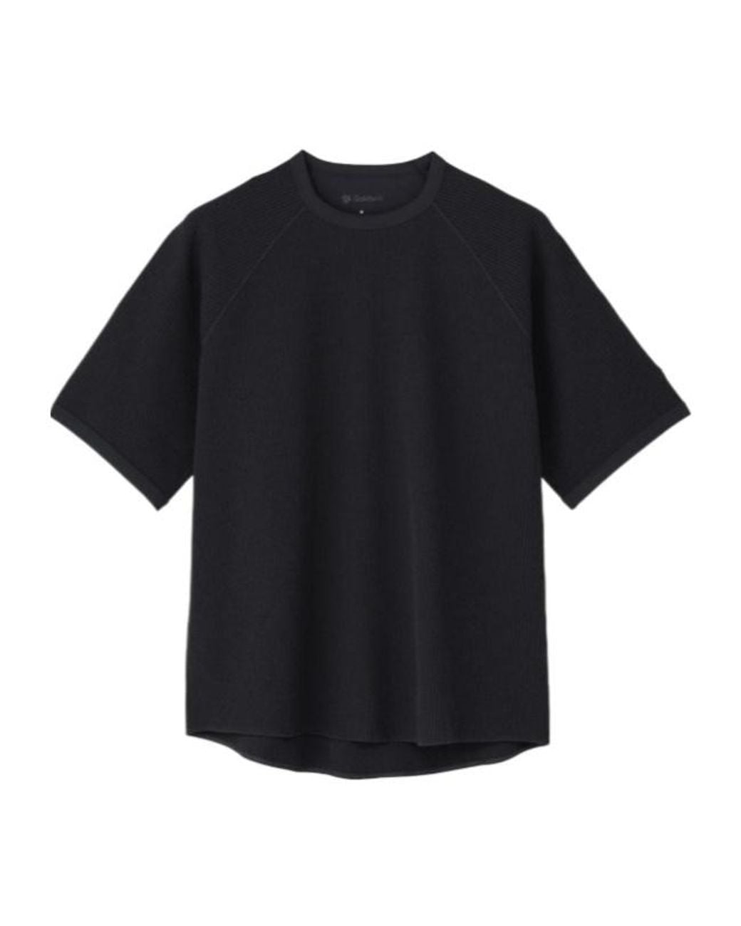 Goldwin Black Ribbed Short-Sleeve T-Shirt for men