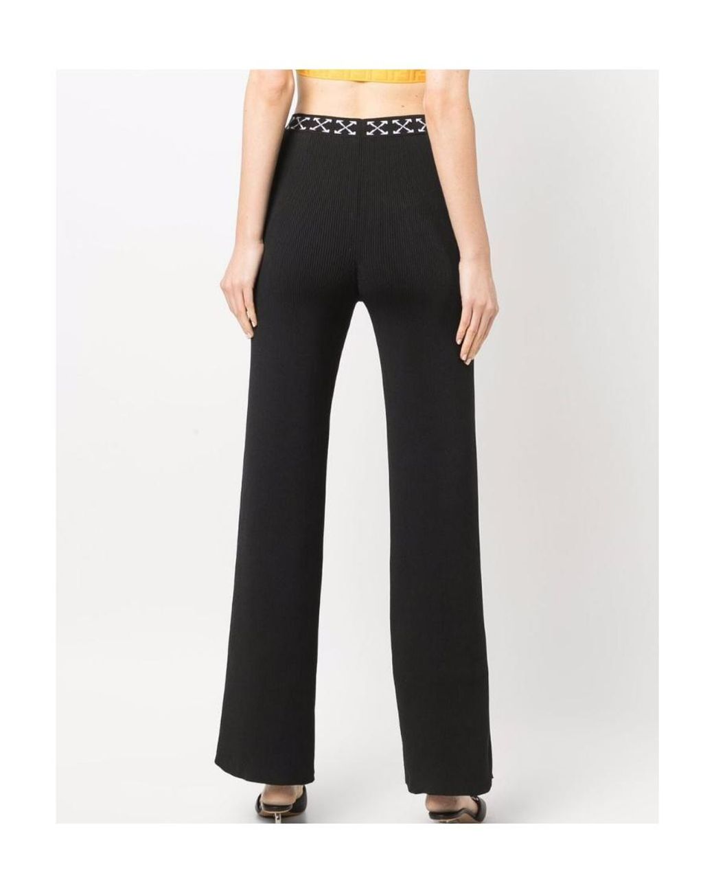 Off-White c/o Virgil Abloh Black Logo Waistband Straight Leg Pants