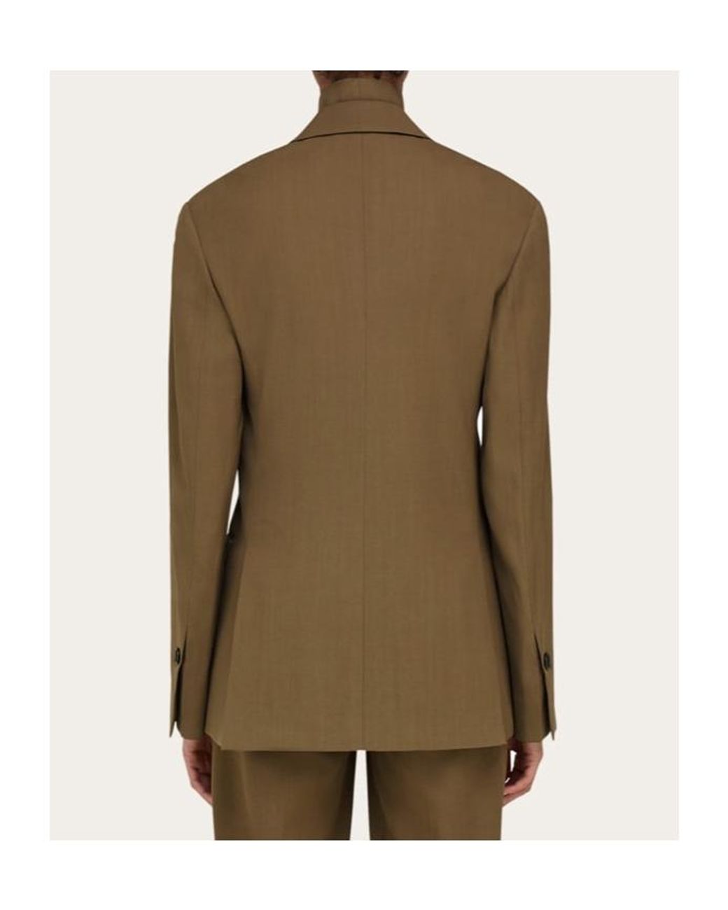 Ferragamo Green Notched-Lapel Blazer