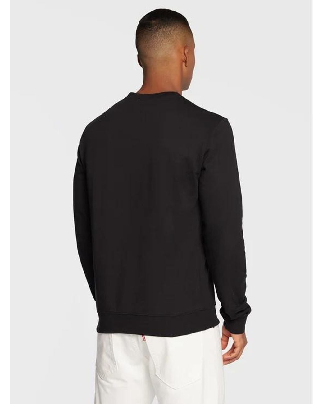 EA7 Black Crew Neck Logo Sweatshirt for men