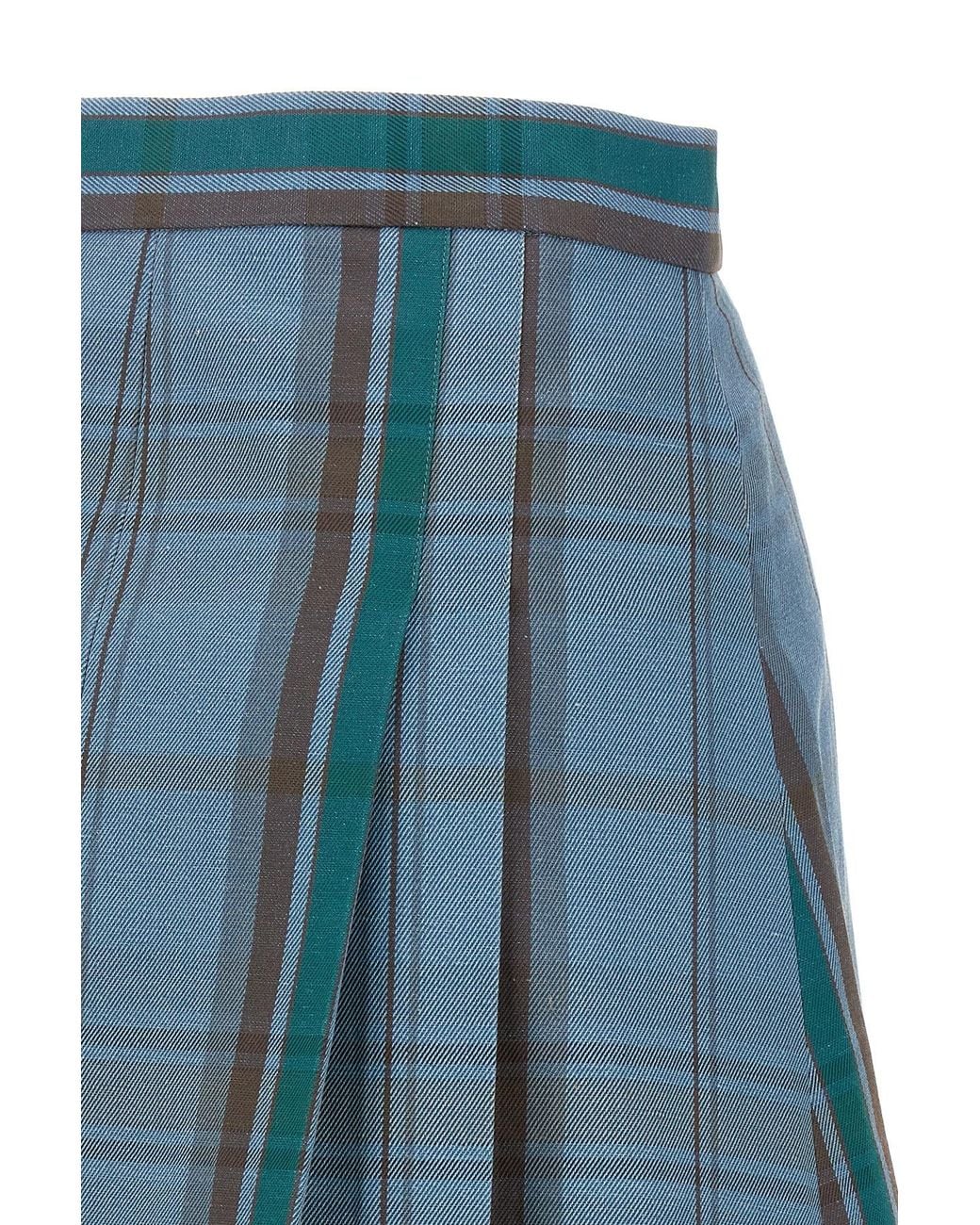 Vivienne Westwood Blue Tartan Print Mini Skirt