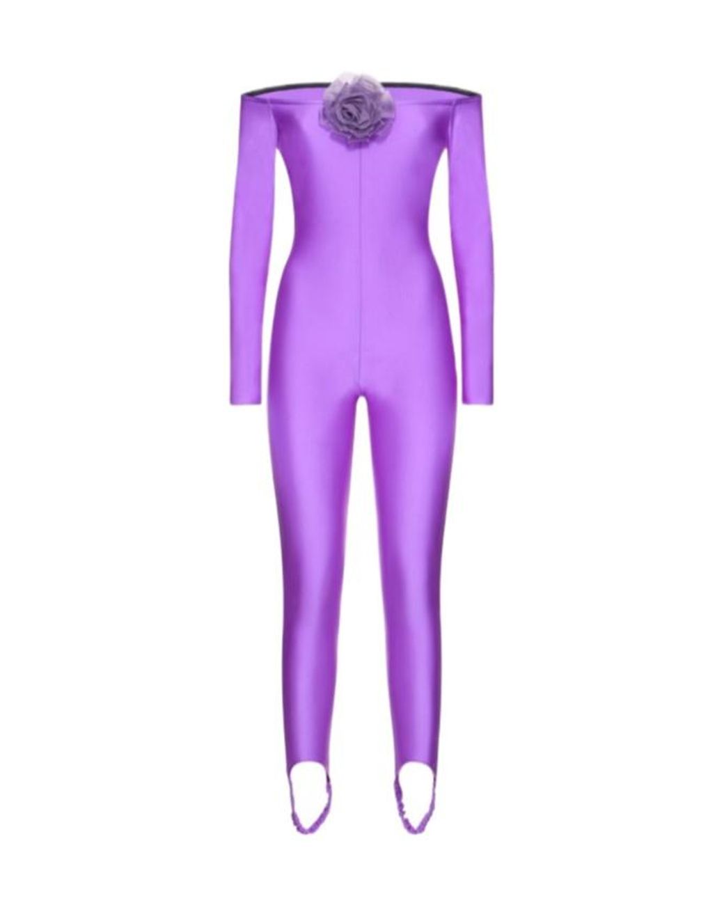 GIUSEPPE DI MORABITO Purple Shiny Elastic Knit Jumpsuit