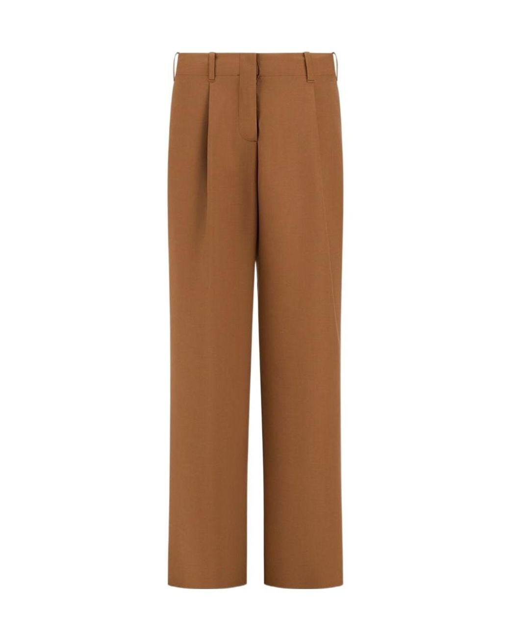 Herno Brown Pleated Wide-Leg Pants