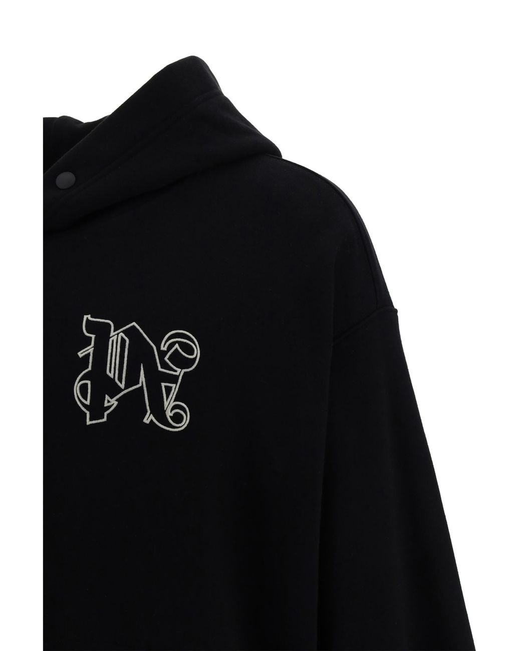 Palm Angels Black Pa Monogram Embroidered Hoodie for men