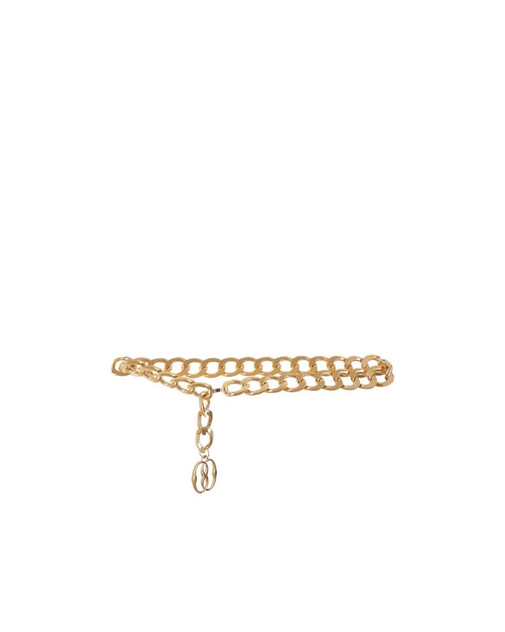 Bally Metallic Logo Charm Chain-Link Belt