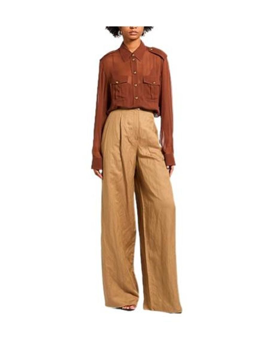 Max Mara Natural Wide-Leg Trousers