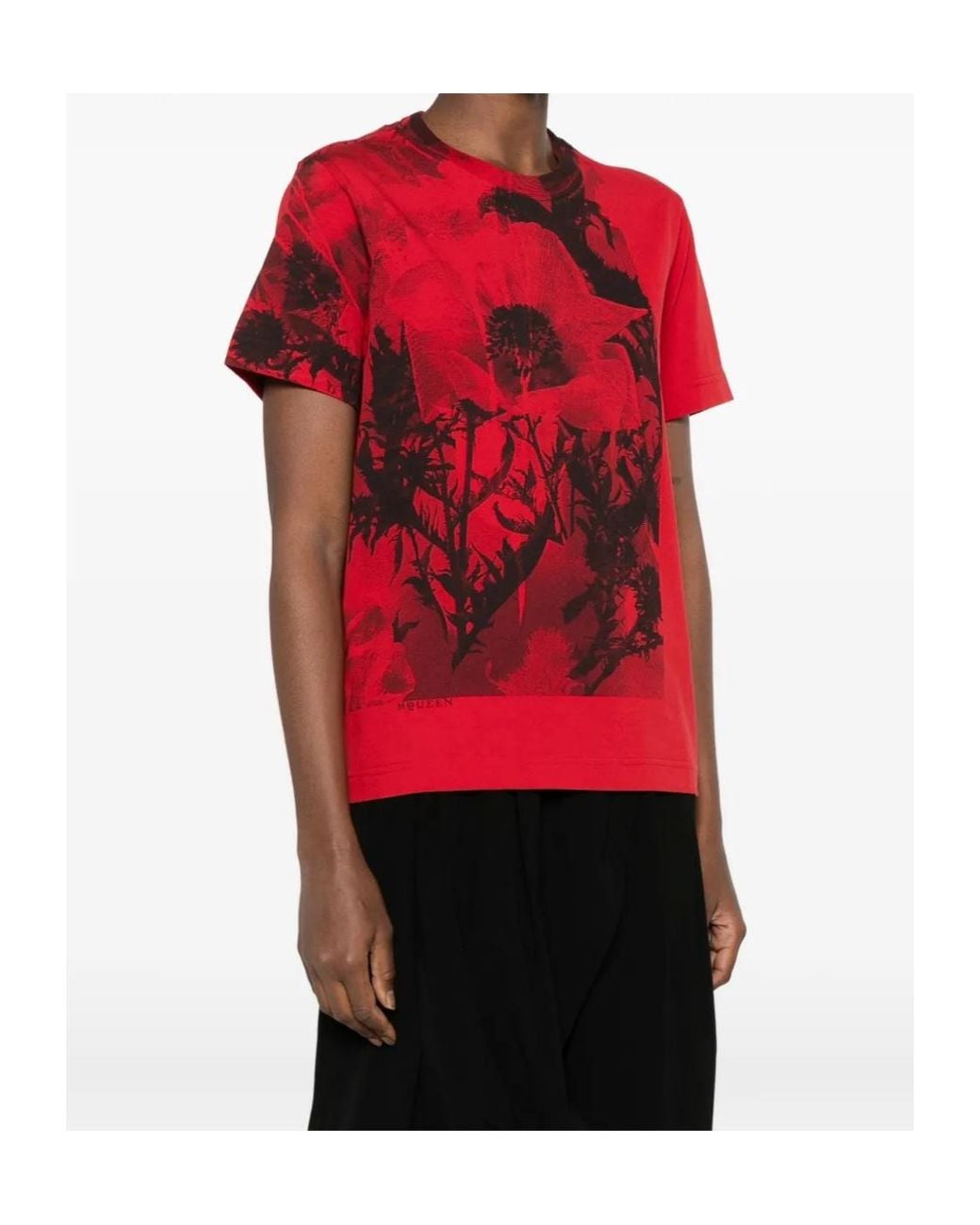 McQueen Red Crew-Neck T-Shirt