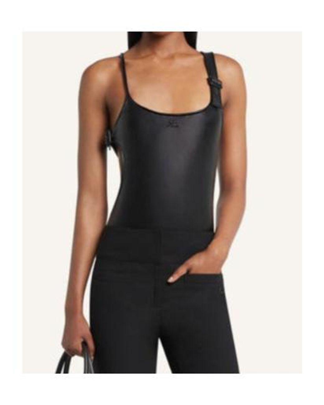 Courreges Black Courrèges Buckle Cut-Out Bodysuit