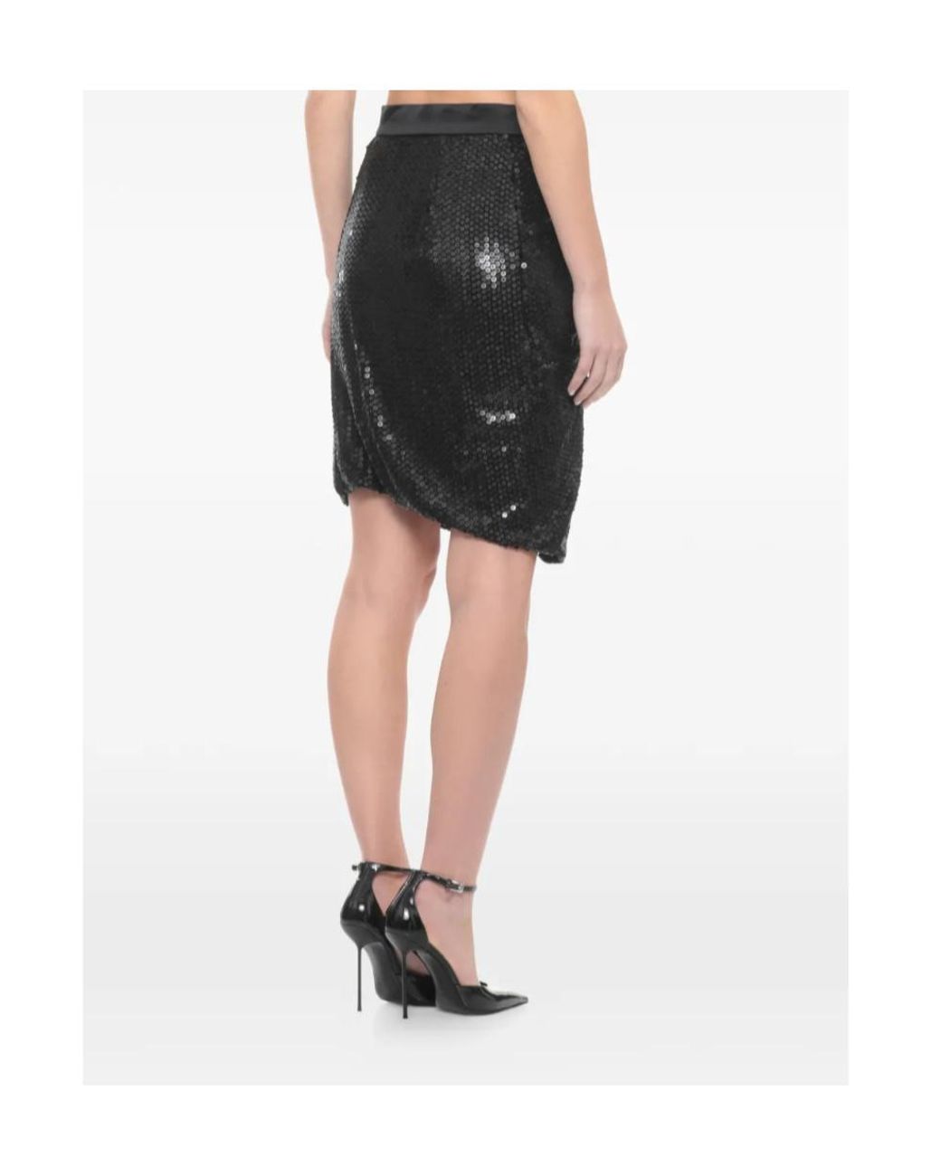 Vivienne Westwood Black Ruched Sequin Mini Skirt