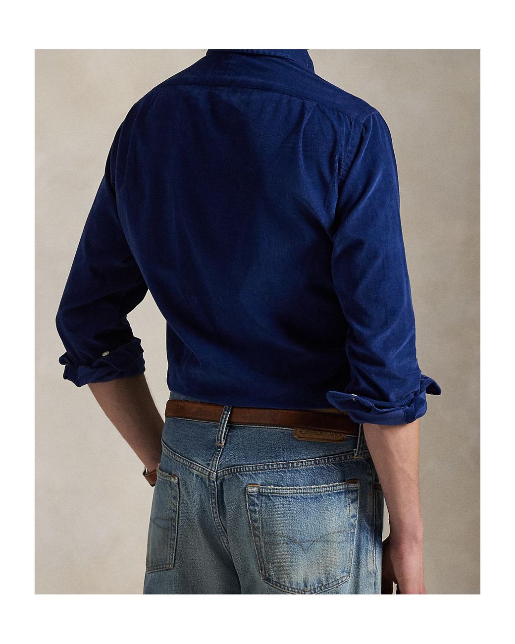 Polo Ralph Lauren Blue Corduroy Pony Embroidered Shirt for men