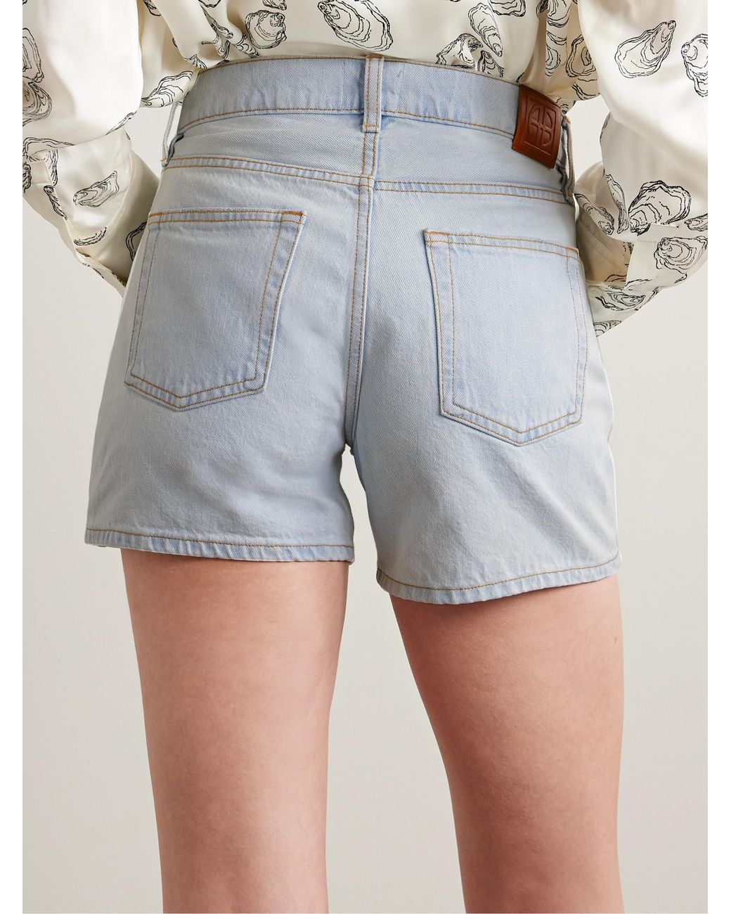 Anine Bing Blue Dalton Organic Denim Shorts