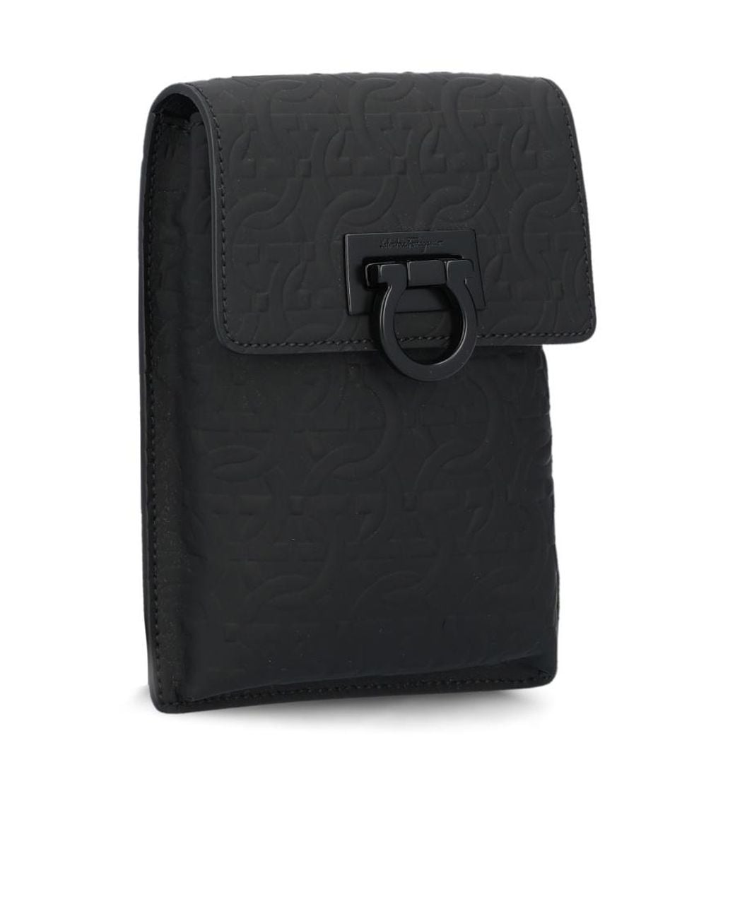 Ferragamo Black Logo Flip Satchel for men