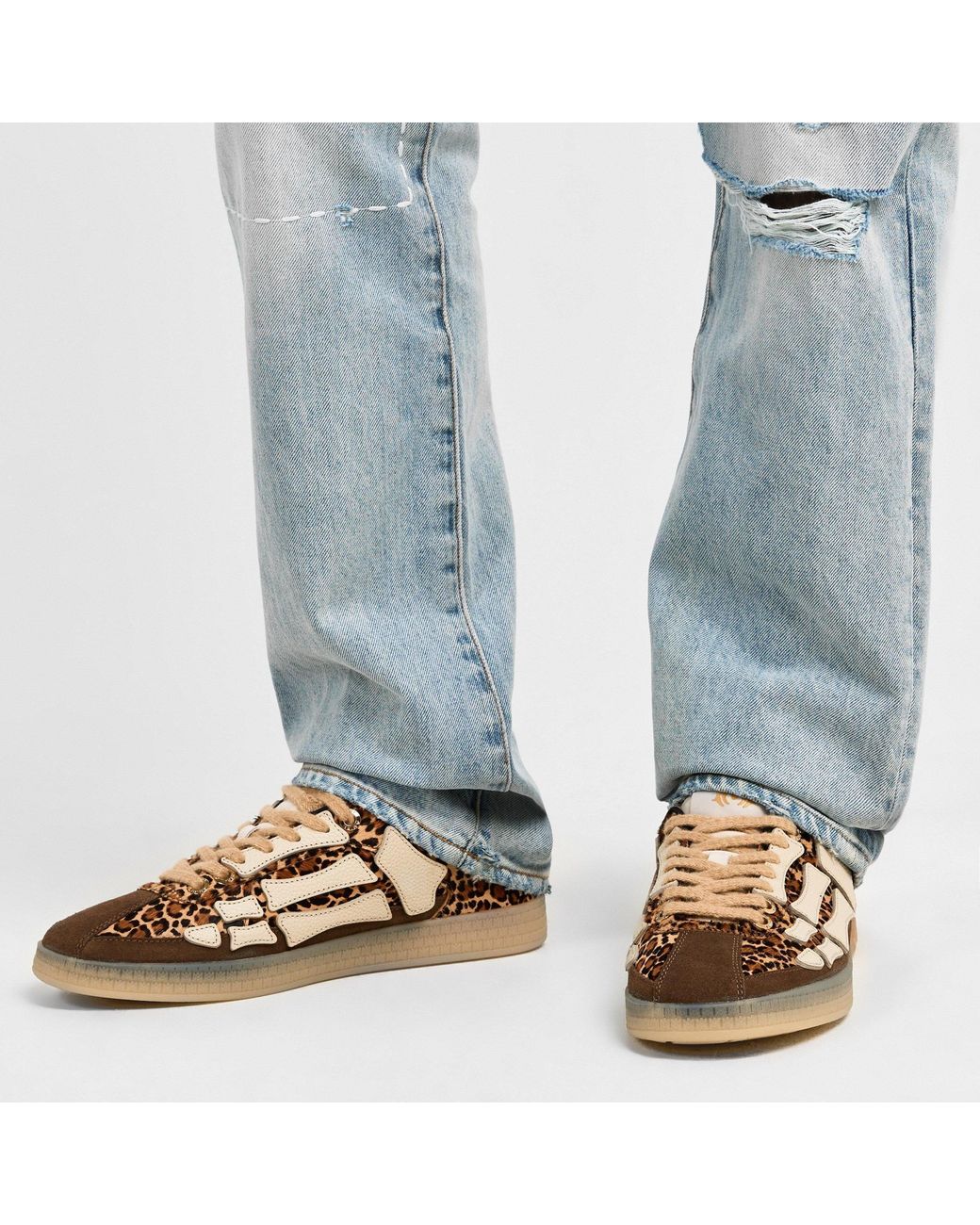 Amiri Brown Print Low-Top Sneakers for men