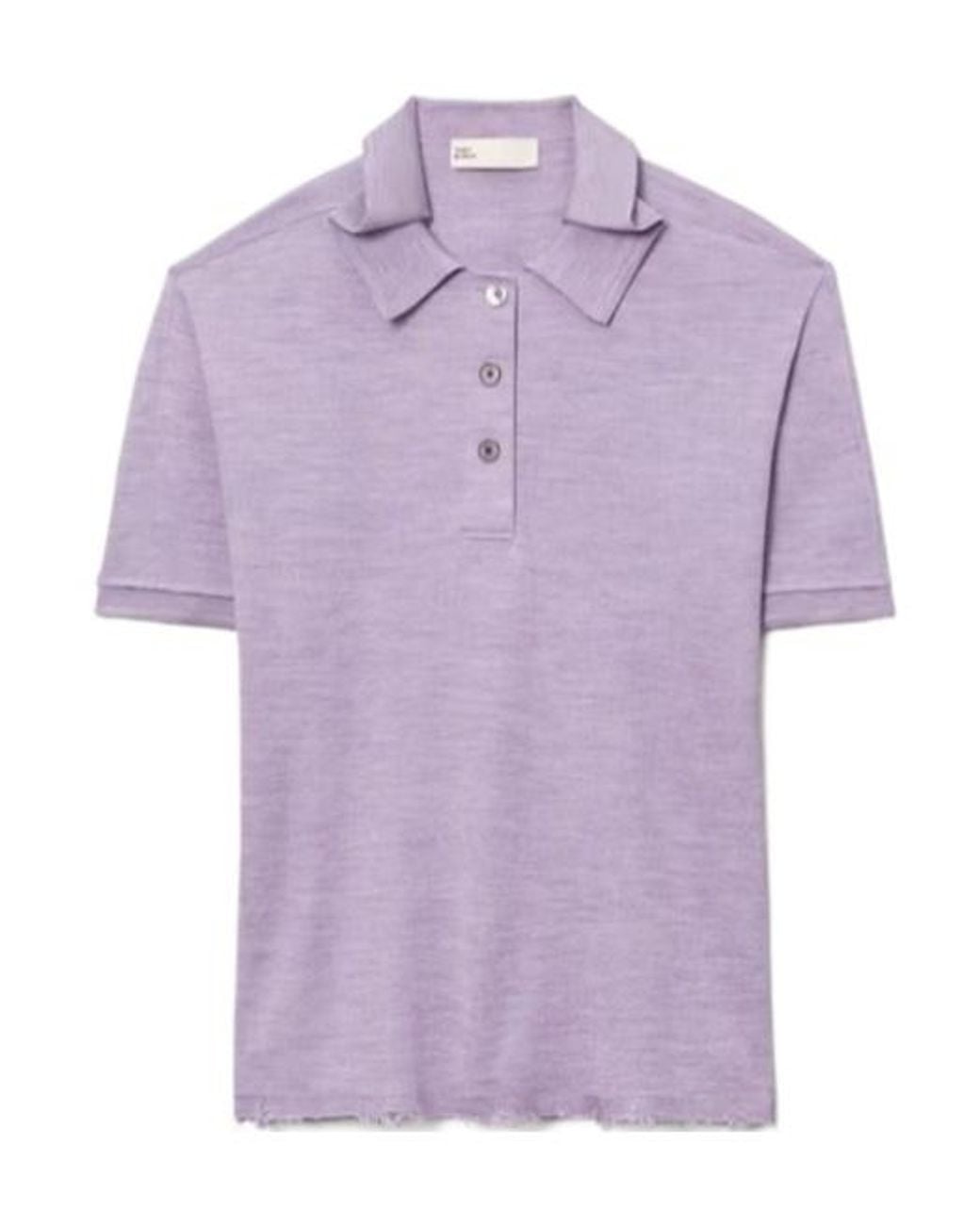 Tory Burch Purple Oversized Silk Polo Shirt