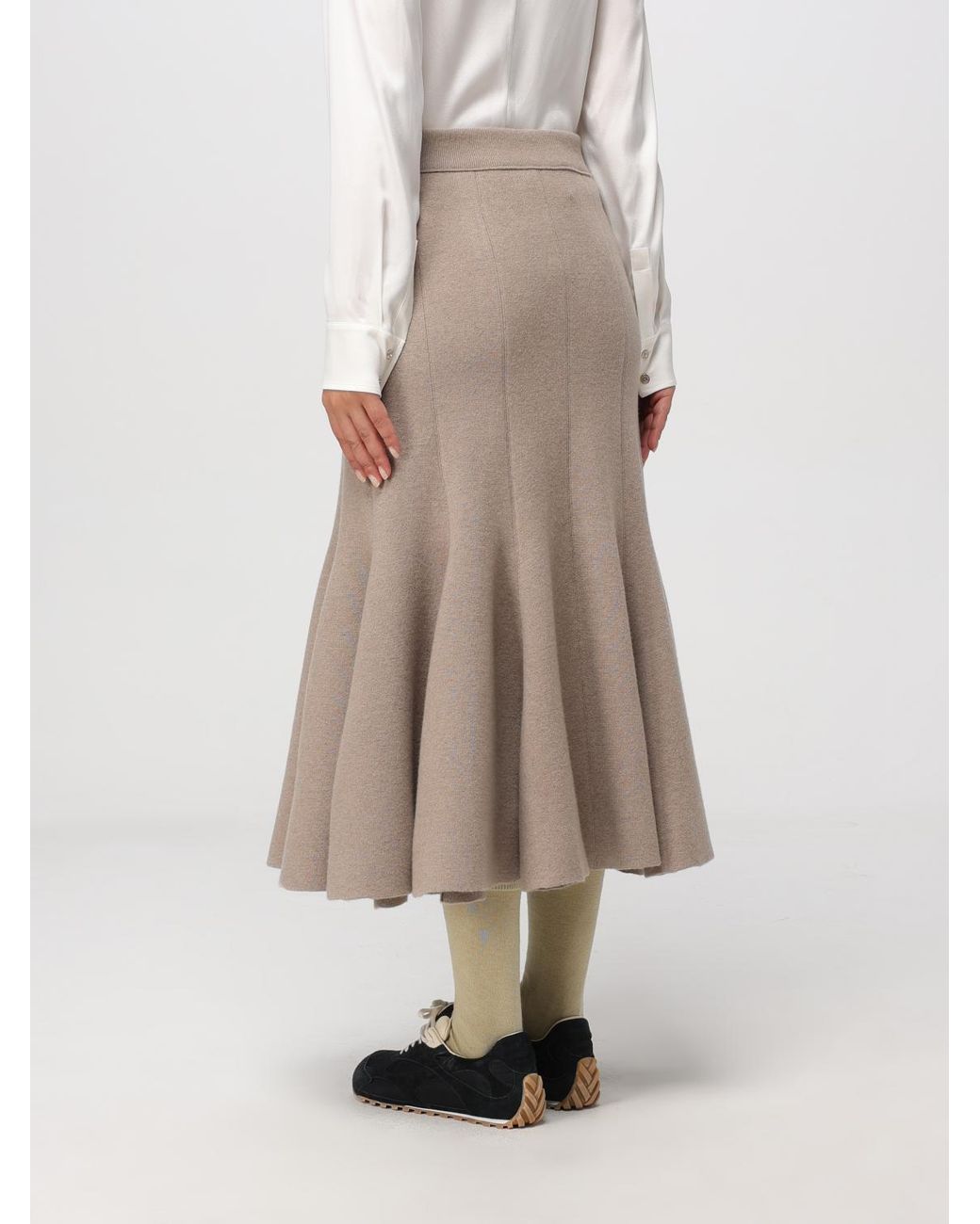 Bottega Veneta Brown Pleated Skirt