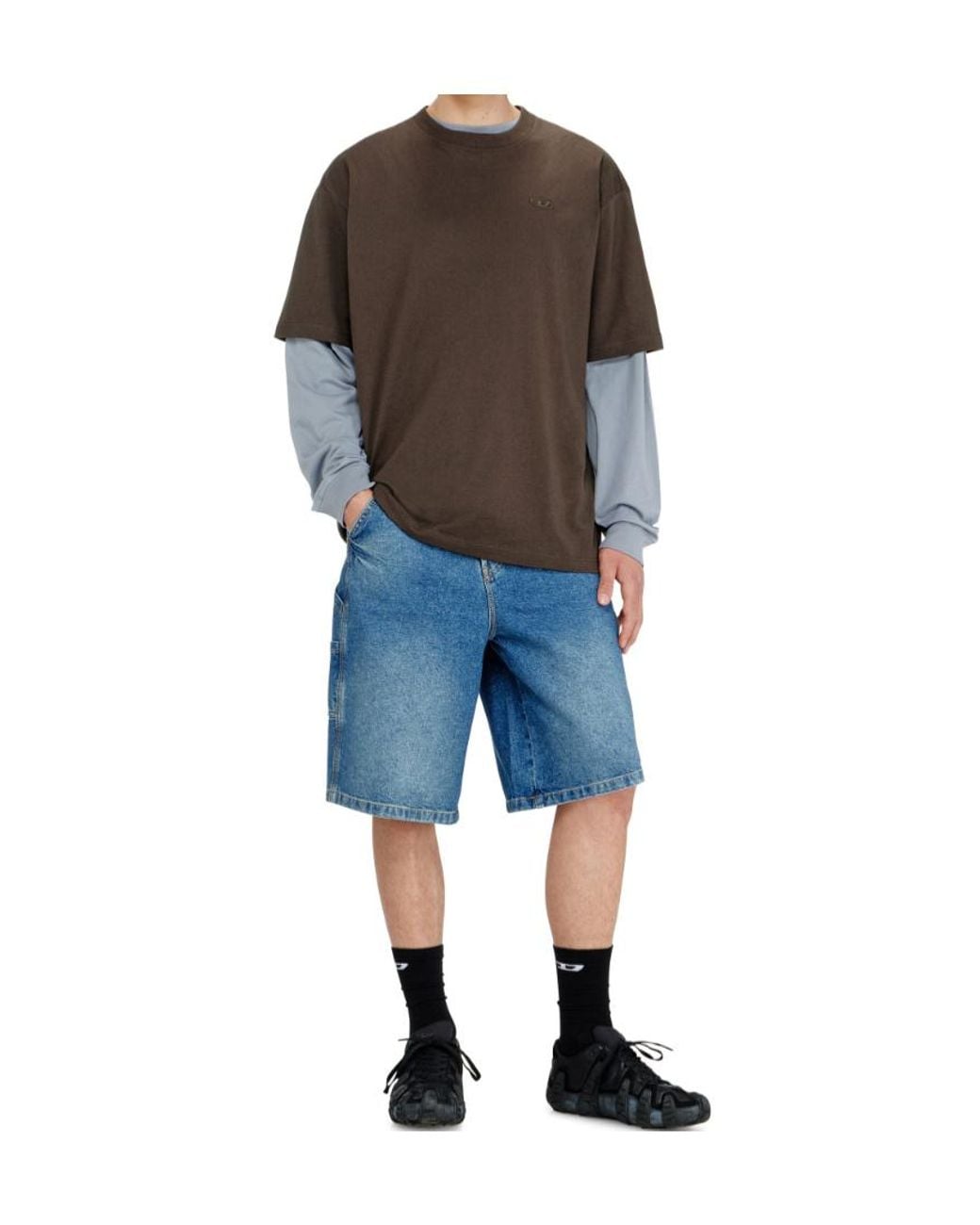 DIESEL Red T-Boggy-Megoval-D T-Shirt for men