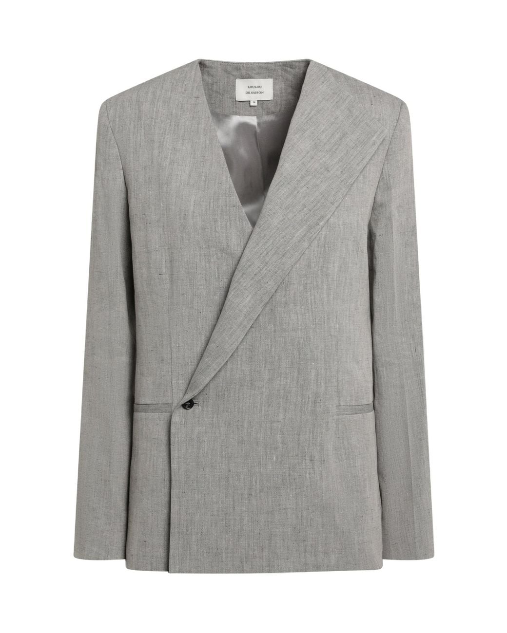Loulou de Saison Gray Asymmetric Lapel Jacket