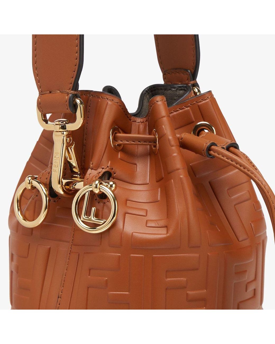 Fendi Brown Leather Mini-Bag With Ff Motif