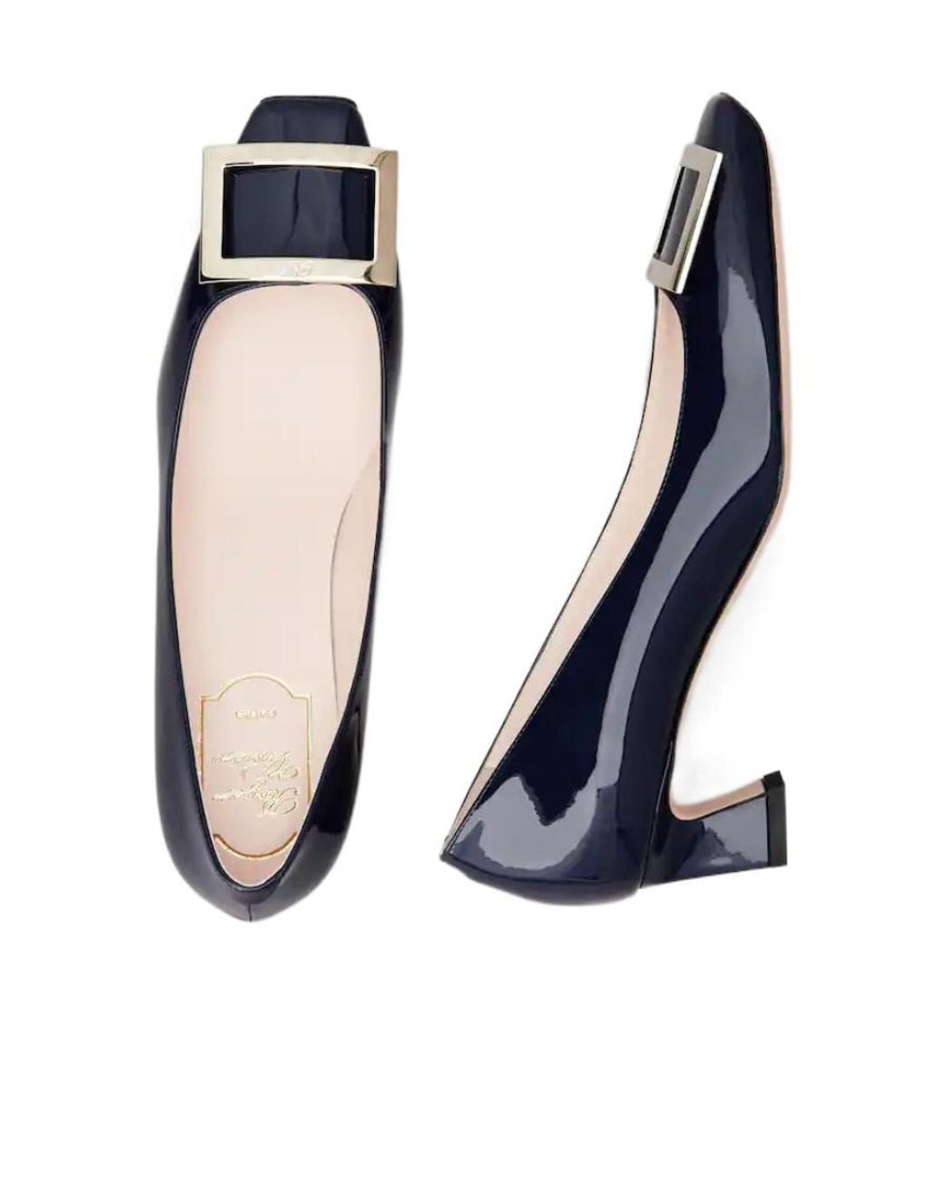 Roger Vivier Blue Trompette Embellished Buckle Pumps