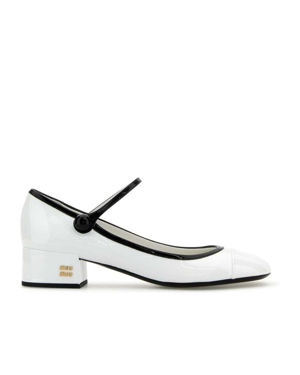 Miu Miu White Logo-Lettering Pumps