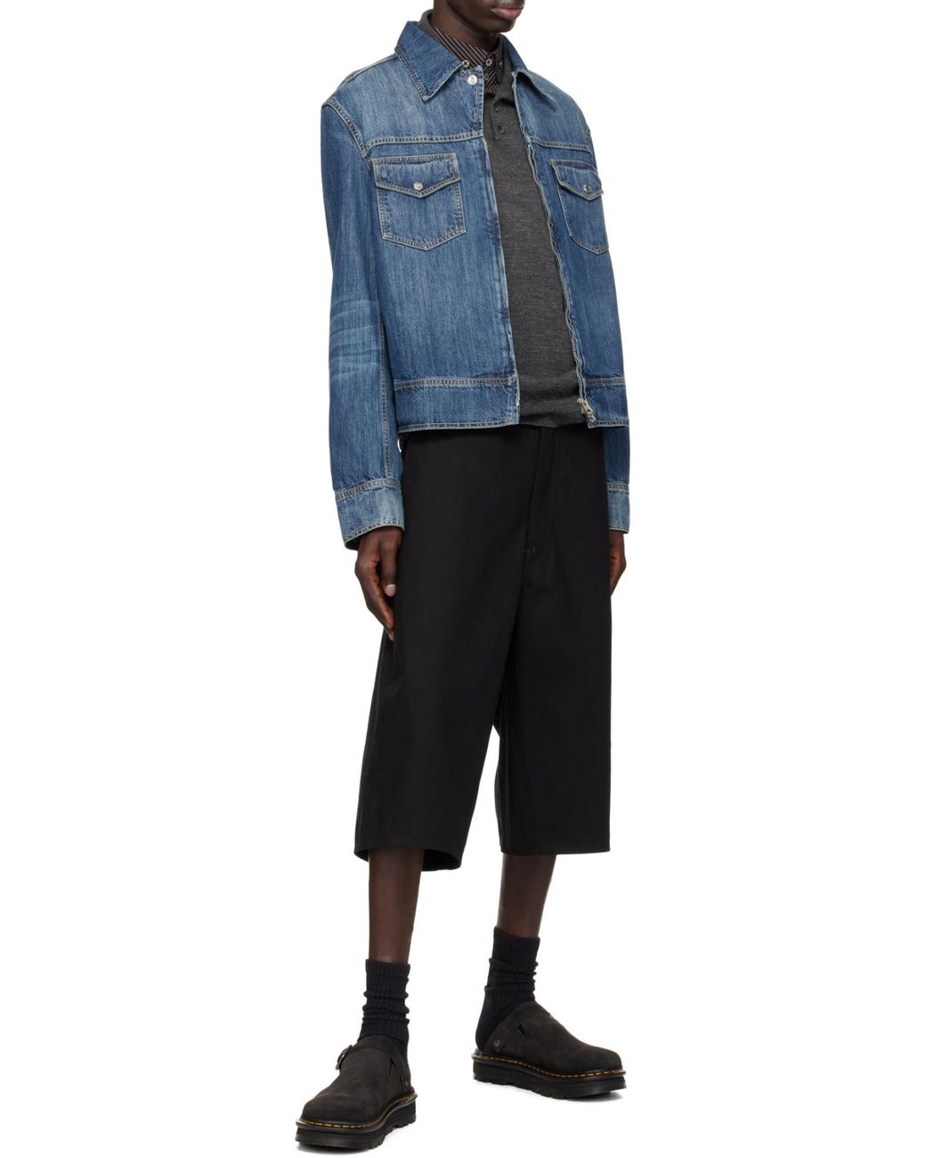 Dr. Martens Black Zebzag Casual Singback Platform Mules for men
