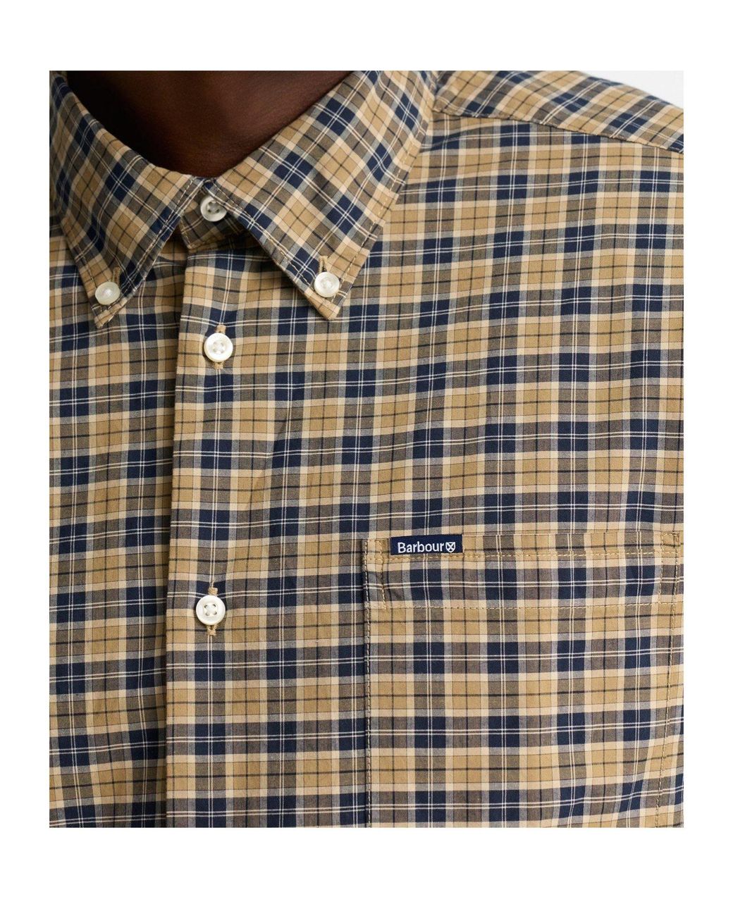 Barbour Gray Buttondown Micro Check Long Sleeve Shirt for men