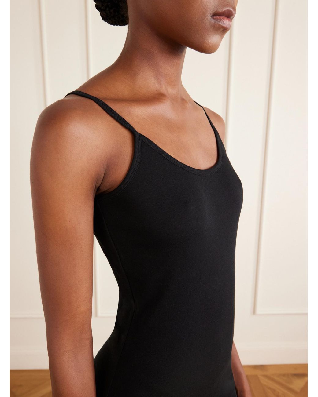 Flore Flore Black Bibi Organic Cotton-Jersey Midi Dress