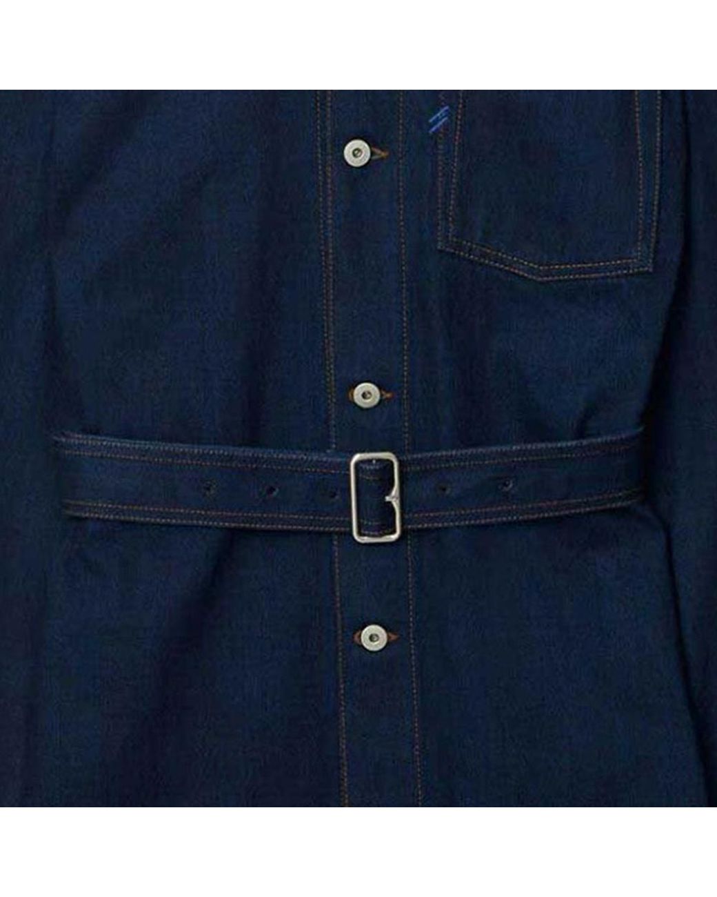 Burberry Blue Japanese Belted Buttoned Denim Shirt Dress