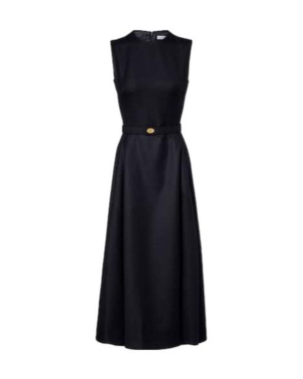 Burberry Black Prince Of Wales Check Wool Midi Dress
