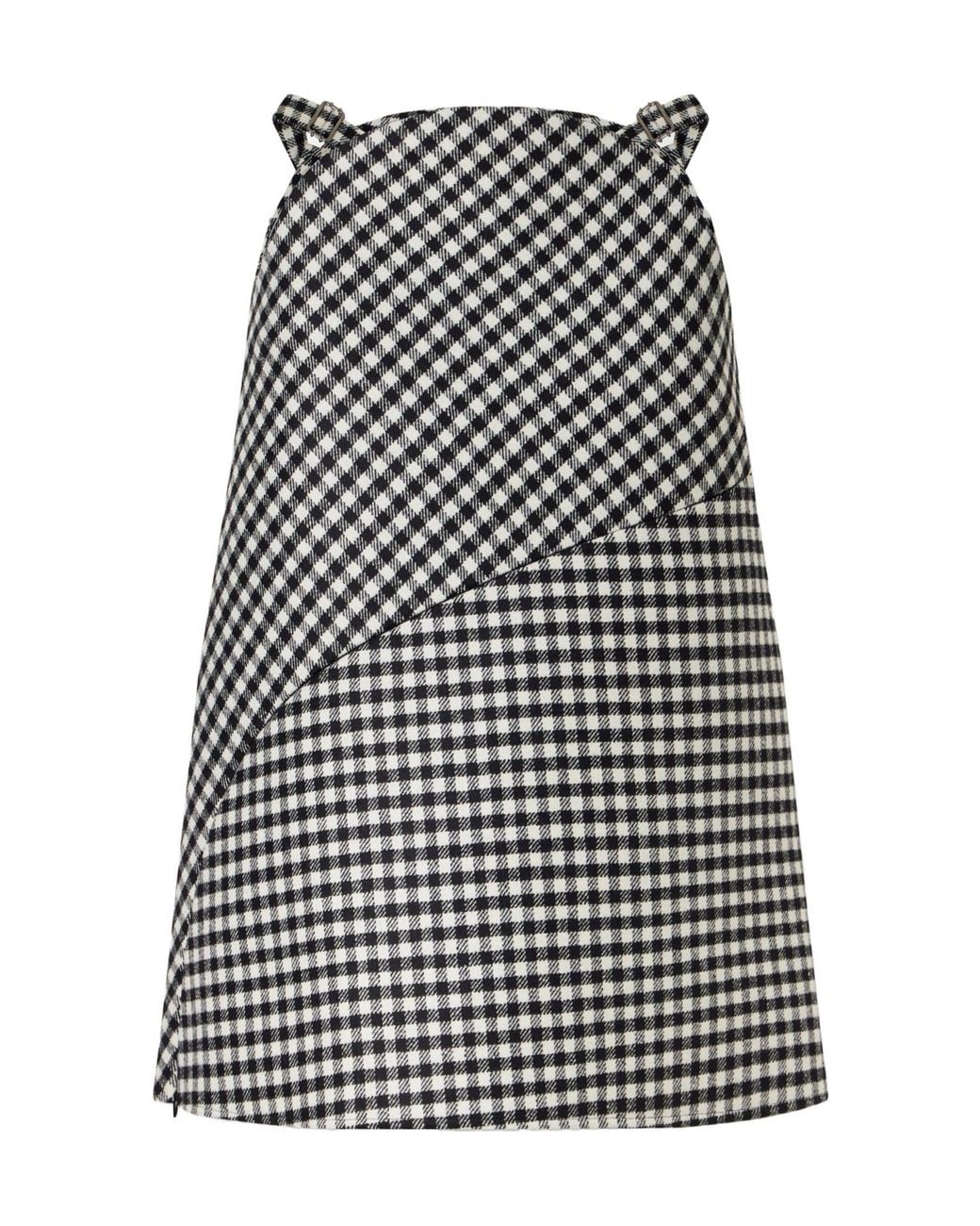 Jean Paul Gaultier Black Checked Midi Skirt