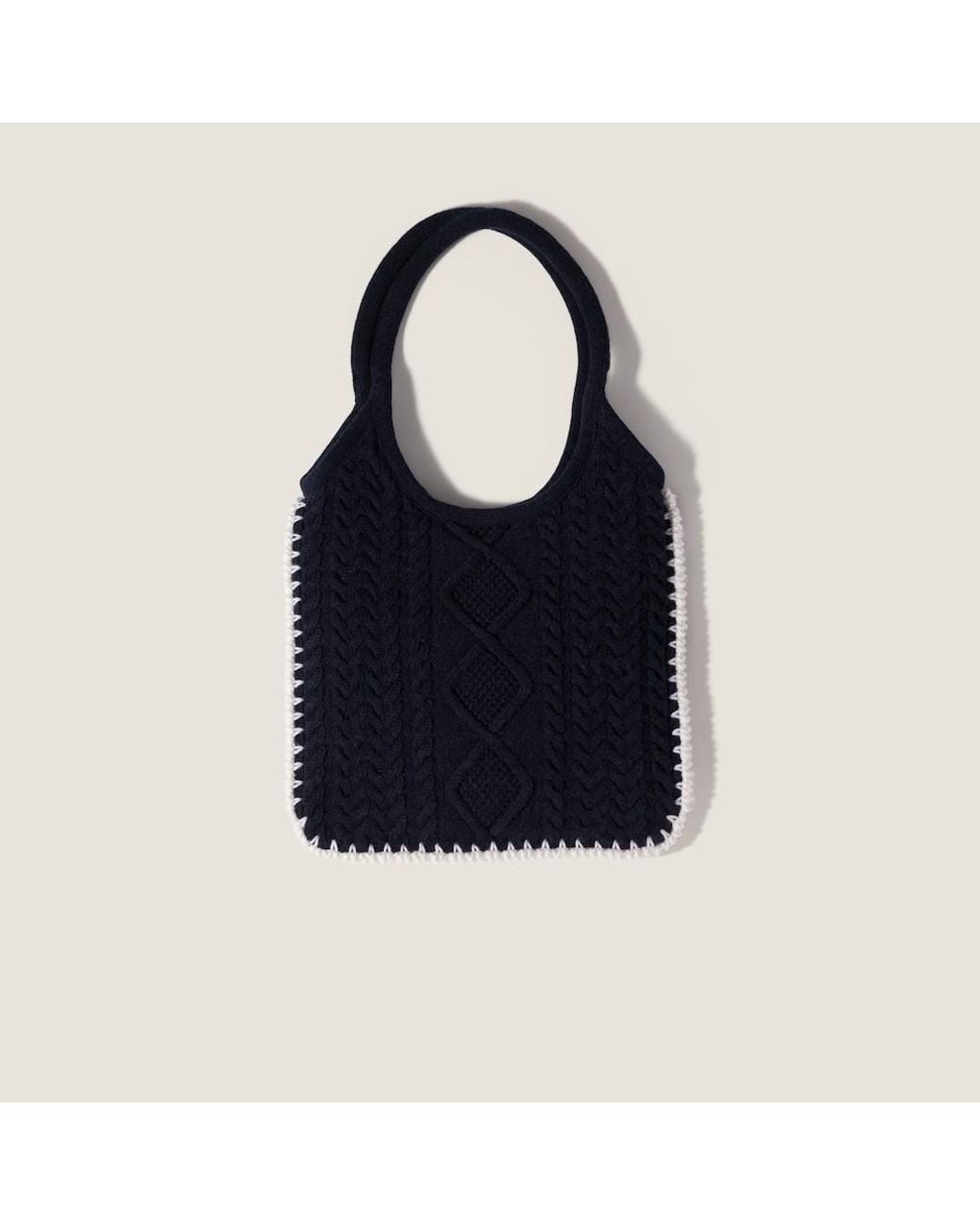 Miu Miu Black Ivy Wool And Cashmere Bag