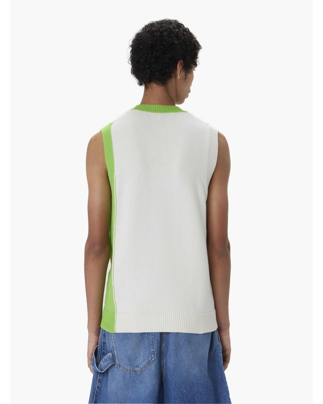 J.W. Anderson Green Jwa Two-Tone Knitted Vest for men
