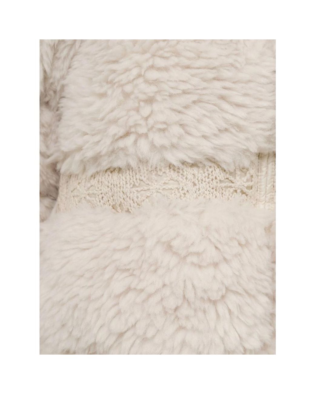 Moncler Natural Verie Teddy Hooded Short Down Jacket