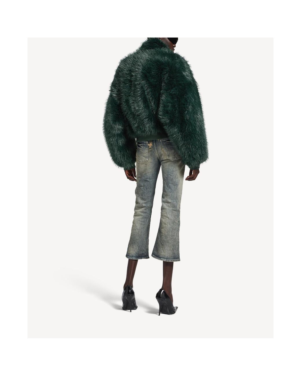 Balenciaga Green Cropped Jacket